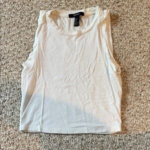 Forever 21 Off-White Ribbed Muscle Tee